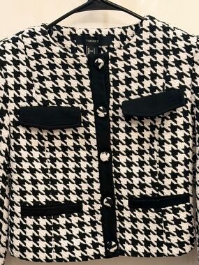 Forever 21 Black and White Houndstooth Blazer